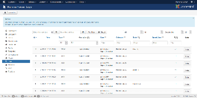 kunena 5.0 logs compressor